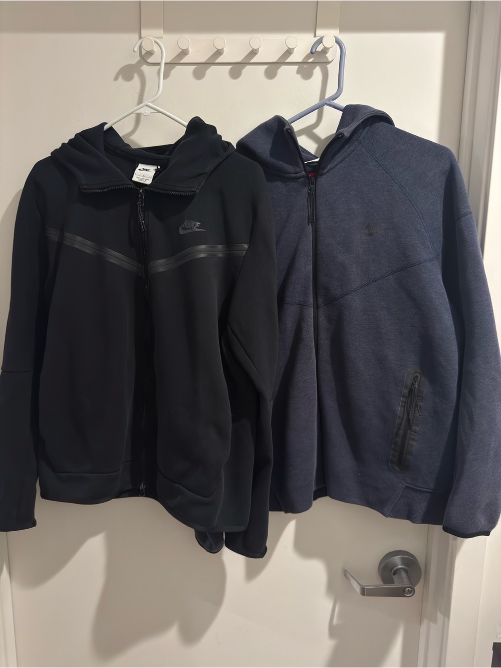 Nike Tech Fleece Lot x2 Full Zip Hoodie Black & Blue Activewear 
Mens Size Large